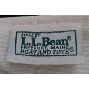Vtg LL Bean Boat And Tote Large Green And Cream